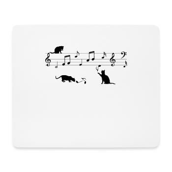 Cat Music Note Musician Kitty Feline Pet Animal Lo - Mouse Pad (horizontal) - white - Front
