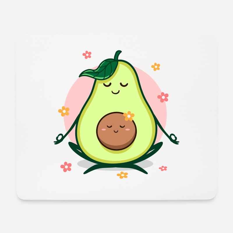 Yoga Mama Kind Avocado schwanger - Mousepad (Querformat) - Weiß