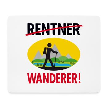 Rentner Wandern T-Shirt - Mousepad (Querformat) - Weiß - Vorne