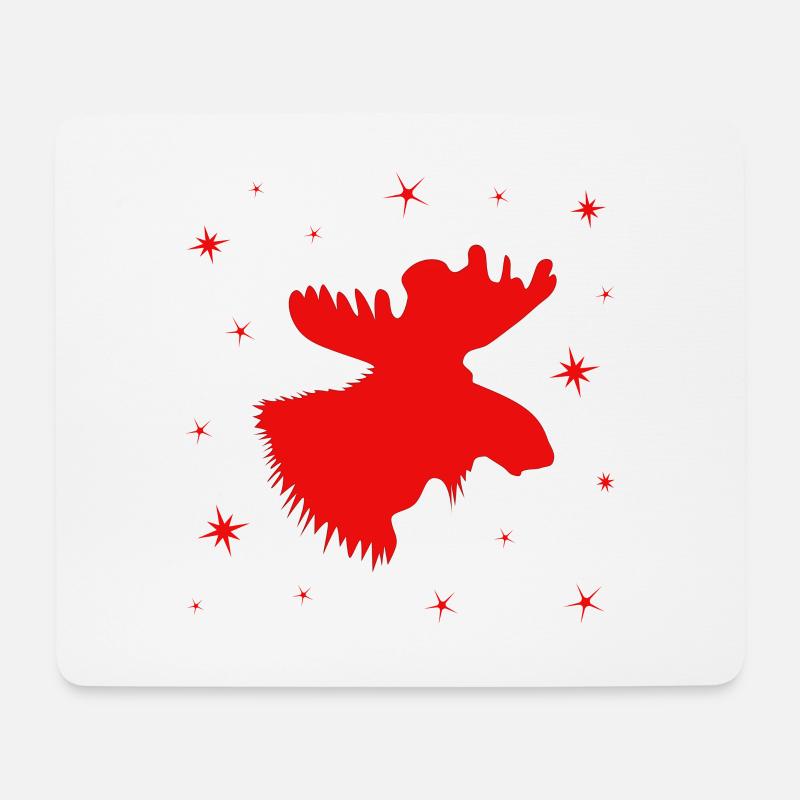 Elch Rentier Hirsch - Mousepad (Querformat) - Weiß