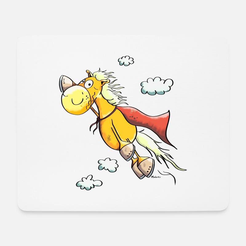 Super Pferd - Mousepad (Querformat) - Weiß