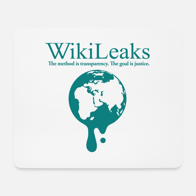 Globe dégoulinant WikiLeaks - Tapis de souris (format paysage) - blanc