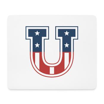 Letter U USA - Mouse Pad (horizontal) - white - Front
