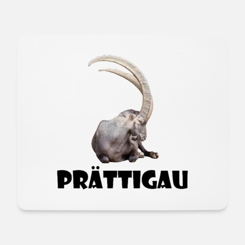 Prättigau Shirt – Steinbock Design für Bündner - Mousepad (Querformat) - Weiß