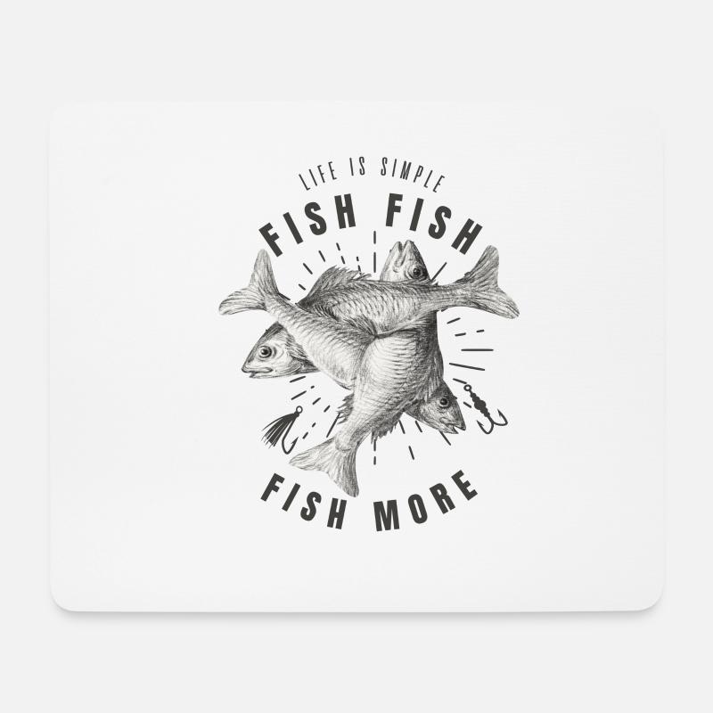 Fisherman - Das Leben ist einfach Fisch Mehr - Mousepad (Querformat) - Weiß