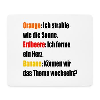 Orange Erdbeere Banane - Mousepad (Querformat) - Weiß - Vorne