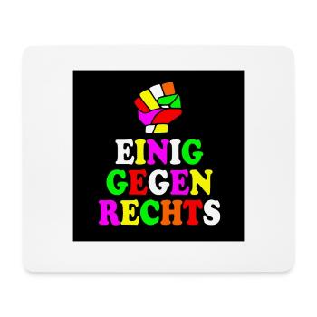Einig gegen rechts - Mousepad (Querformat) - Weiß - Vorne