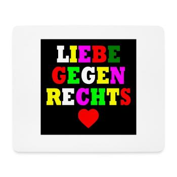 Liebe gegen rechts - Mousepad (Querformat) - Weiß - Vorne