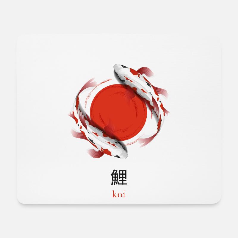 Koi Fisch Japan - Mousepad (Querformat) - Weiß