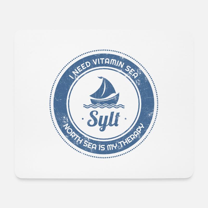 SYLT NORDSEE MEER Therapie Boot Geschenke Shirt - Mousepad (Querformat) - Weiß