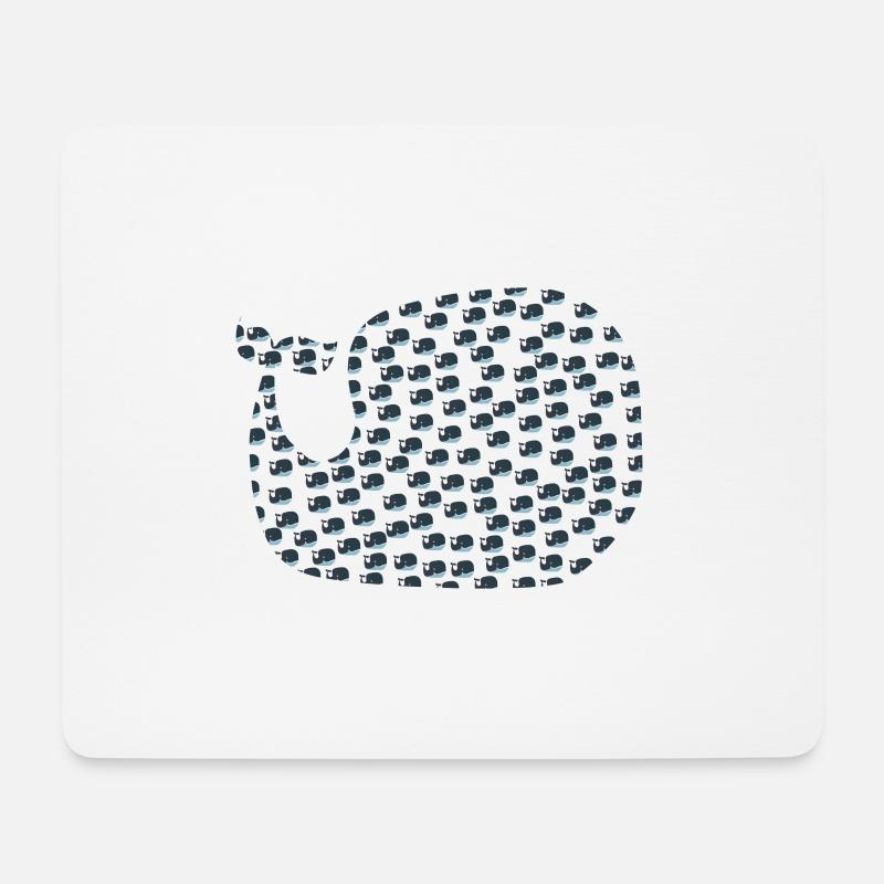Kleine Wale - Mousepad (Querformat) - Weiß