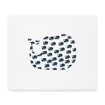 Baleines - Tapis de souris (format paysage) - blanc - Devant
