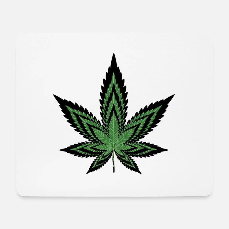 Canabis Leaf - Mouse Pad (horizontal) - white
