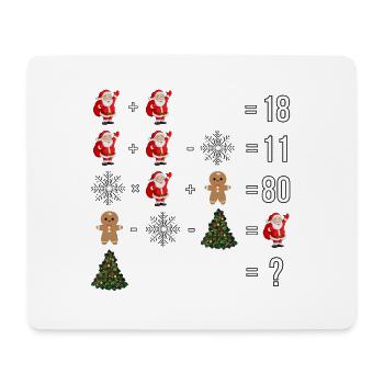 Quiz de Noël Père Noël flocon de neige - Tapis de souris (format paysage) - blanc - Devant