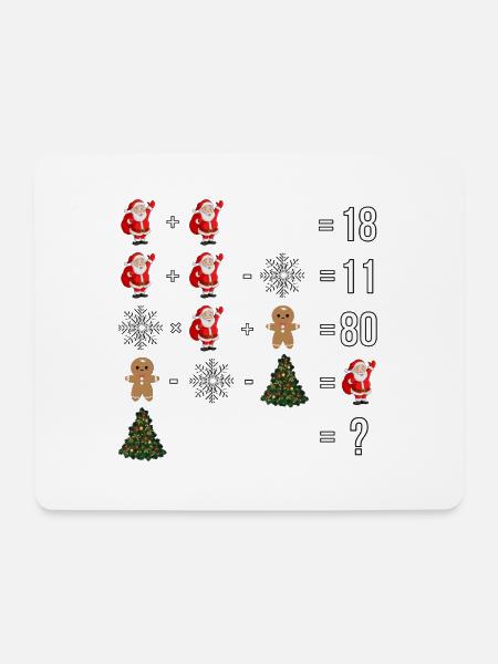 Weihnachtsquiz Weihnachtsmann Schneeflocke - Mousepad (Querformat) - Weiß
