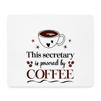 Sekretärin Kaffee Büro Secretary Powered By Coffee - Mousepad (Querformat) - Weiß - Vorne
