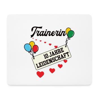 Trainerin Jubiläum 10 Jahre Fußballtrainerin - Mousepad (Querformat) - Weiß - Vorne