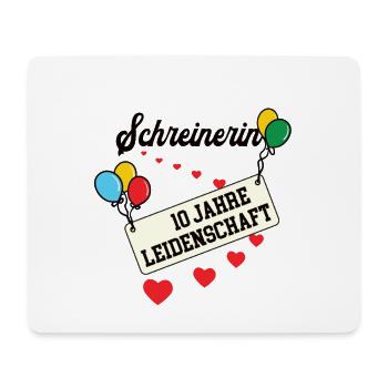 Schreinerin 10 Jahre Jubiläum 10. jähriges Jubi - Mousepad (Querformat) - Weiß - Vorne