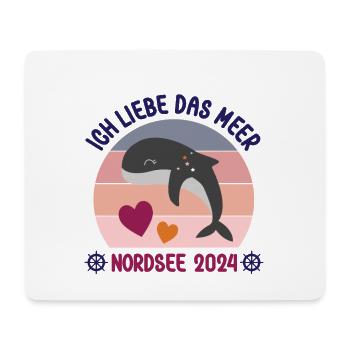 Nordsee Urlaub 2024 Ich liebe das Meer Wale - Mousepad (Querformat) - Weiß - Vorne