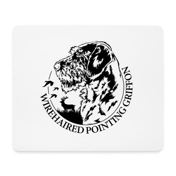 Wirehaired Pointing Griffon Portrait Hund Wilsigns - Mousepad (Querformat) - Weiß - Vorne