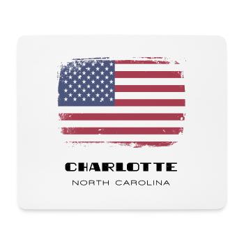 Charlotte, Caroline du Nord, États-Unis - Tapis de souris (format paysage) - blanc - Devant