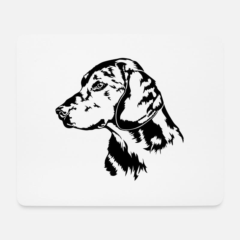 ALPENLÄNDISCHE DACHSBRACKE Hundeportrait Wilsigns - Mousepad (Querformat) - Weiß