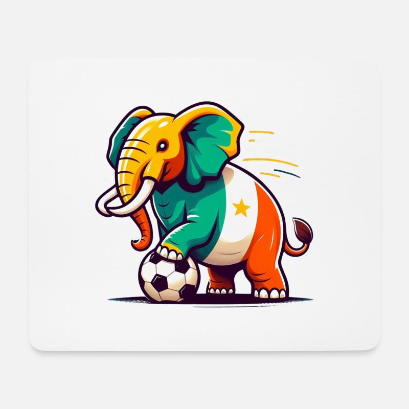 Elfenbeinküste Elephants Fußball Trikot Fan - Mousepad (Querformat) - Weiß