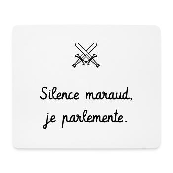 Silence maraud, je parlemente - Les Visiteurs - Tapis de souris (format paysage) - blanc - Devant