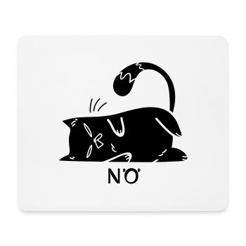 Katze Nö Nein Nope lustig faul - Mousepad (Querformat) - Weiß - Vorne