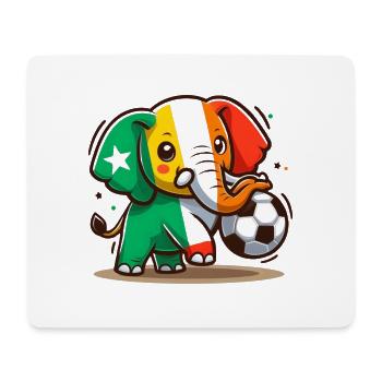 Elfenbeinküste 2024 Fußball Elefant Fußball Trikot - Mousepad (Querformat) - Weiß - Vorne