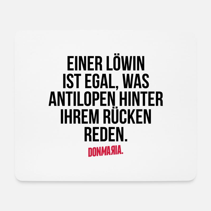 Löwin - Mousepad (Querformat) - Weiß