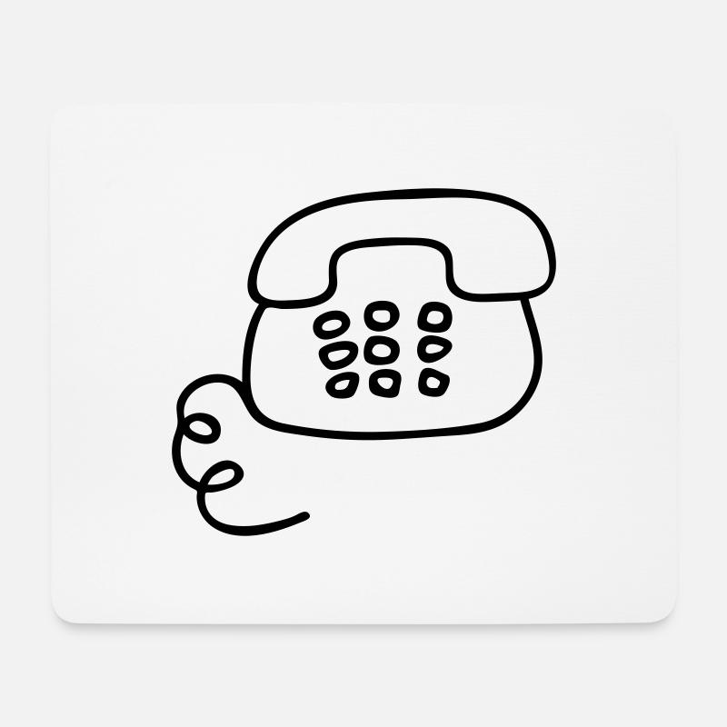 Telefon retro - Line - Mousepad (Querformat) - Weiß