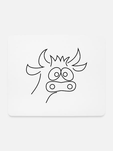 Ach schau, Kuh - Oh look, cow - Mousepad (Querformat) - Weiß
