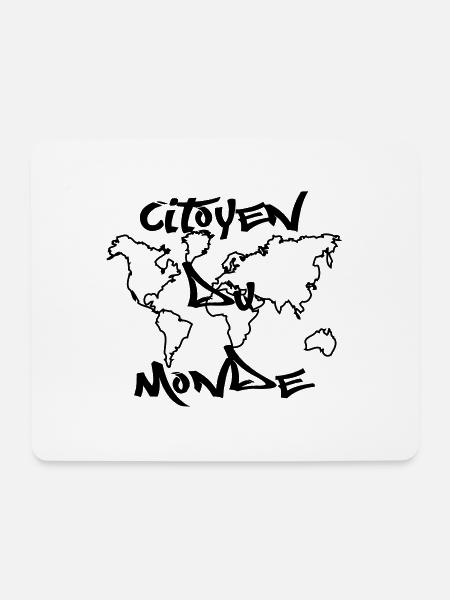 Weltbürger - Mousepad (Querformat) - Weiß