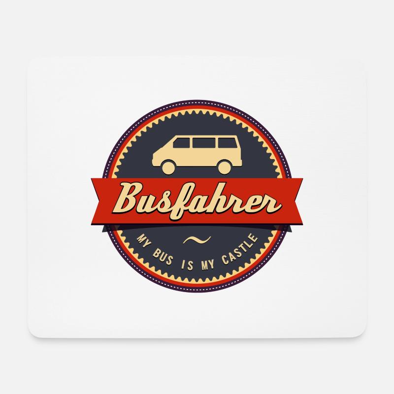 Busfahrer Retro - Mousepad (Querformat) - Weiß