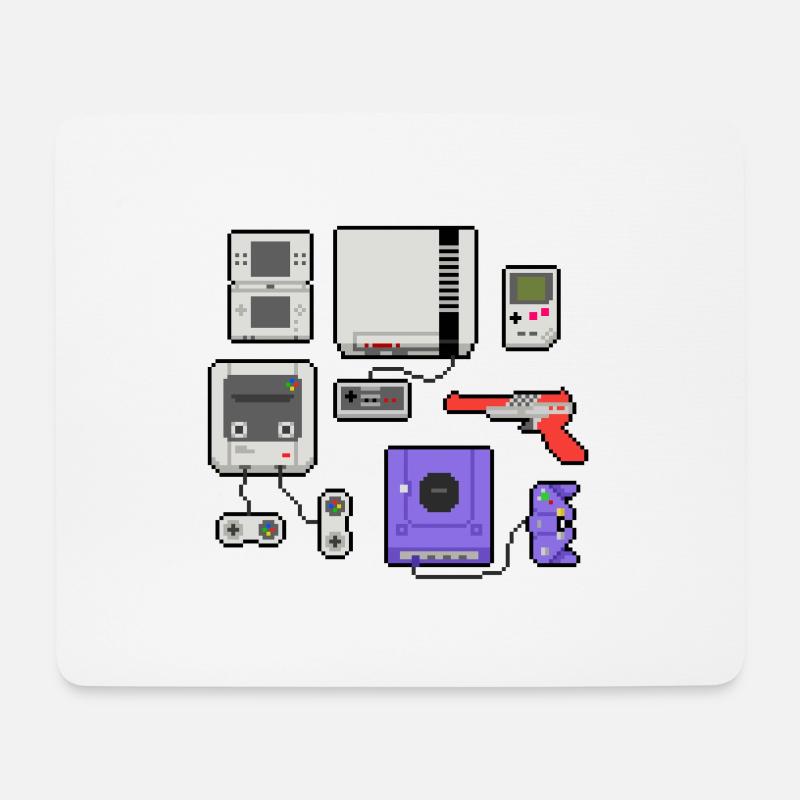 Pixel art console - Tapis de souris (format paysage) - blanc