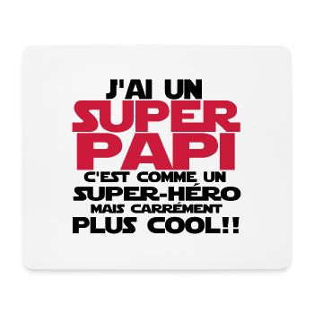 j'ai un super papi - Tapis de souris (format paysage) - blanc - Devant