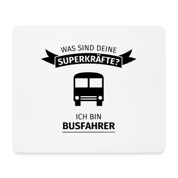 Busfahrer - Was sind deine Superkräfte - Mousepad (Querformat) - Weiß - Vorne