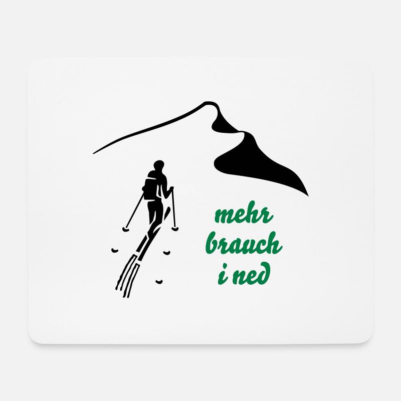 mbin Skitour - Mousepad (Querformat) - Weiß