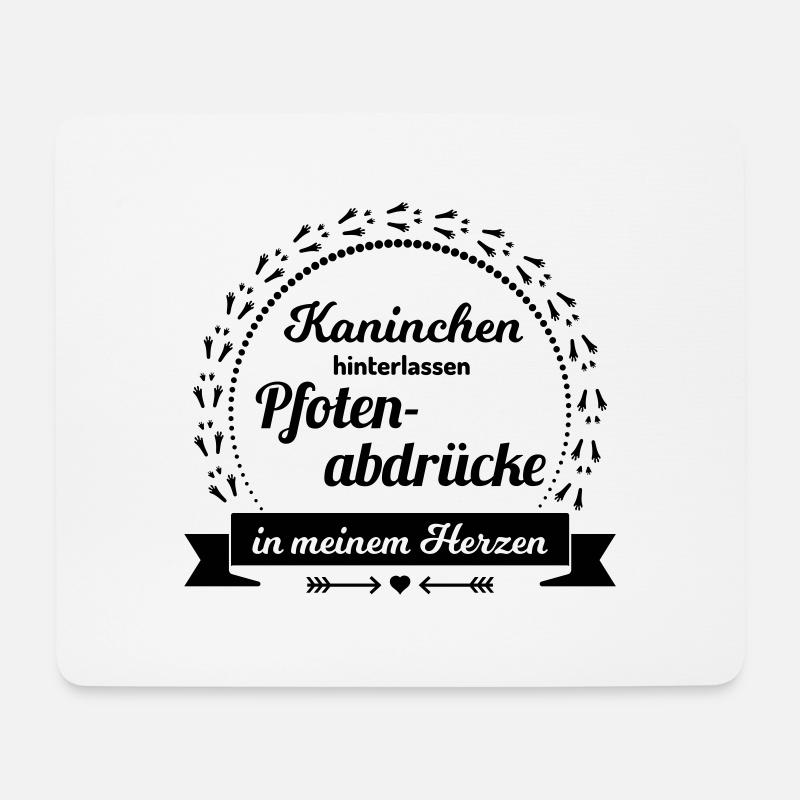 Pfotenabdrücke Kaninchen Hasen Spruch Widder - Mousepad (Querformat) - Weiß
