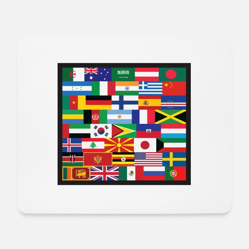 Flaggen der Welt - Mousepad (Querformat) - Weiß