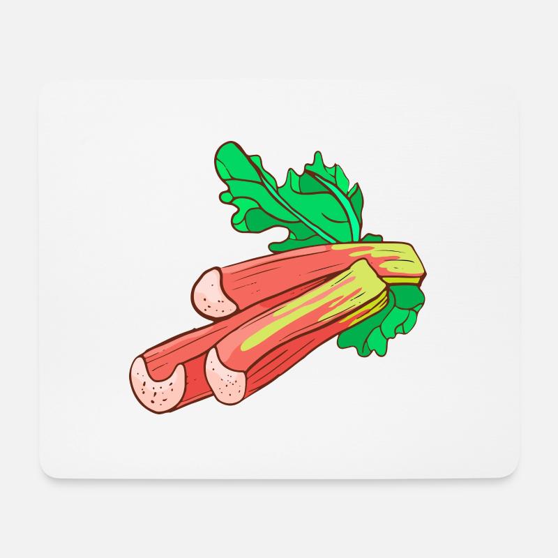 Gemeiner Rhabarber Gewöhnlicher Krauser - Mousepad (Querformat) - Weiß