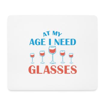 Wein Alter Brille Geschenk Spruch - Mousepad (Querformat) - Weiß - Vorne