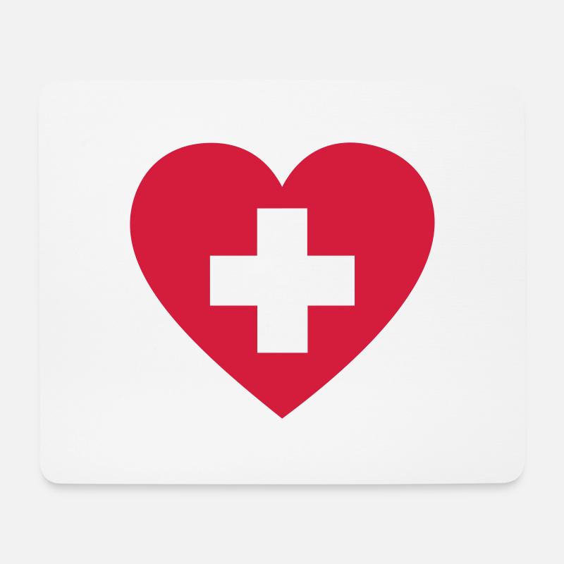 Heart, first aid - Mouse Pad (horizontal) - white