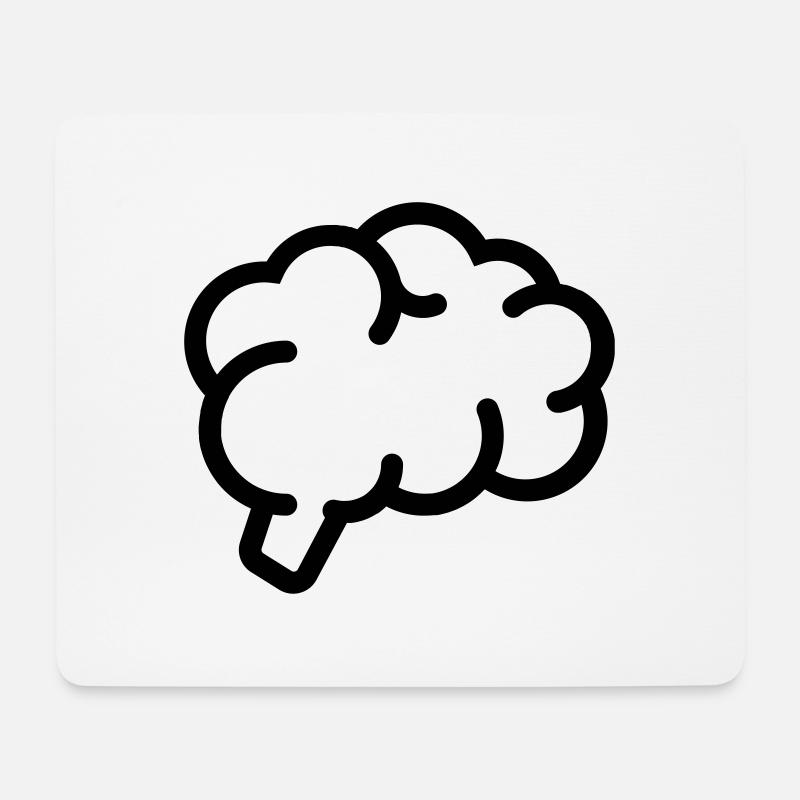 Gehirn, Hirn, Schlau, Intelligent - Mousepad (Querformat) - Weiß