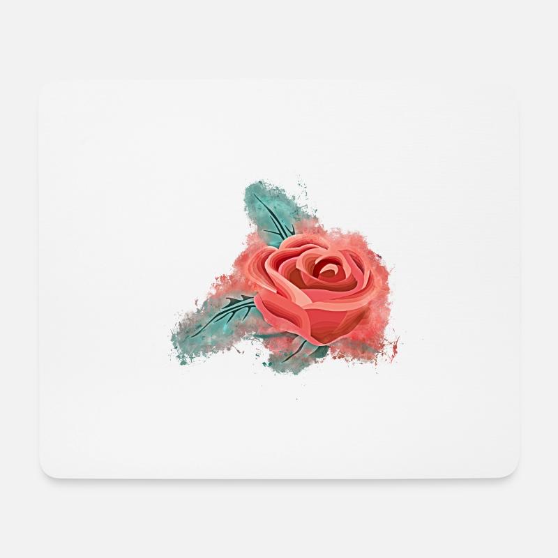 Blume Rose hell glühend - Mousepad (Querformat) - Weiß
