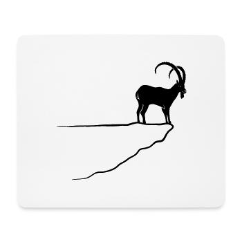 bouquetin capricorne chèvre mouton les Alpes roc - Tapis de souris (format paysage) - blanc - Devant
