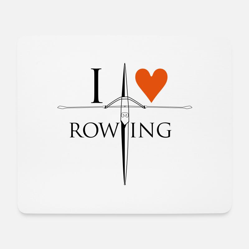 i love rowing - Mousepad (Querformat) - Weiß