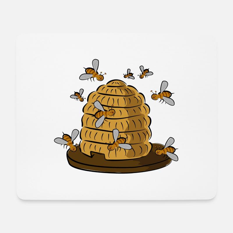 Bienenkorb - Mousepad (Querformat) - Weiß