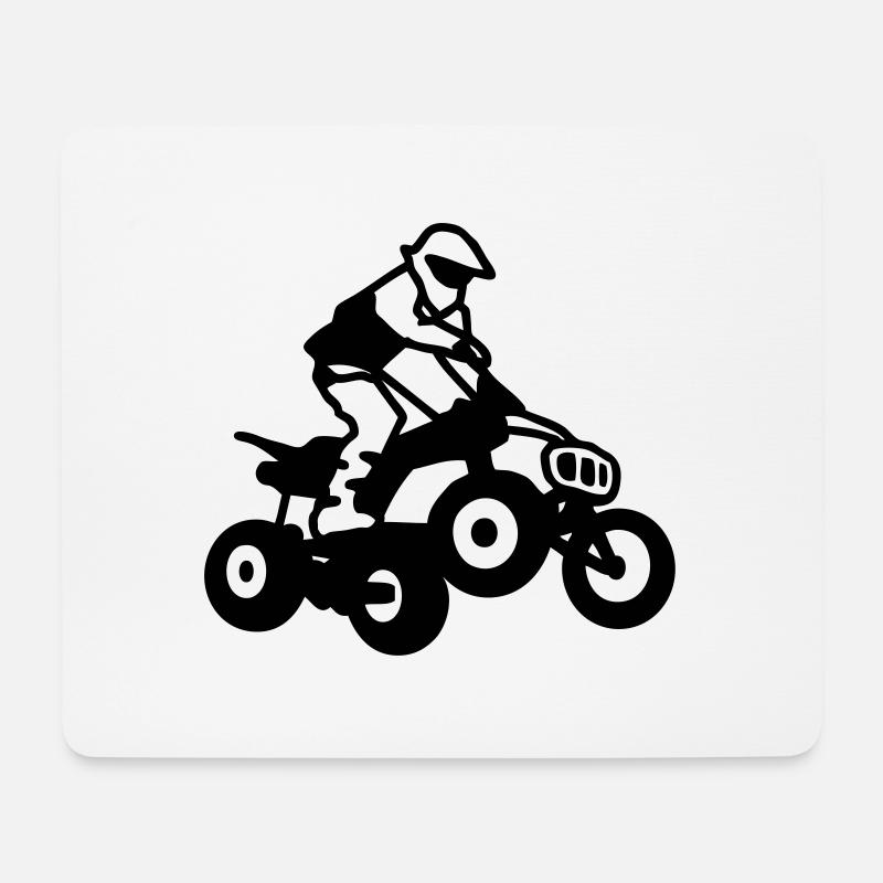 quad quadricycle - Tapis de souris (format paysage) - blanc